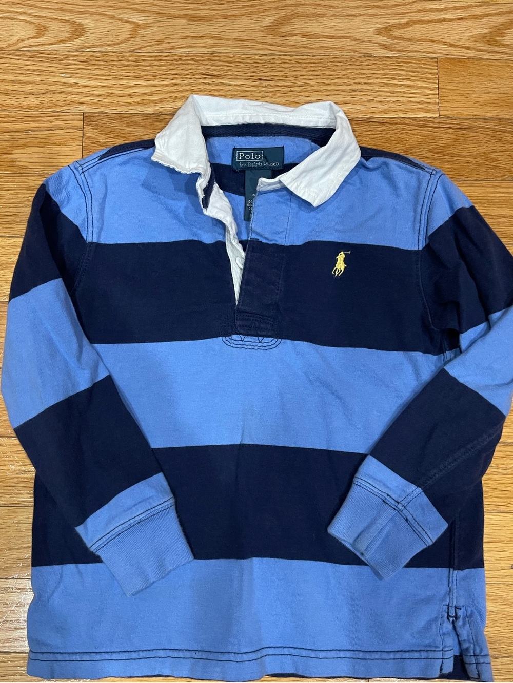 Polo by Ralph Lauren Light Blue & Navy Striped Rugby Shirt